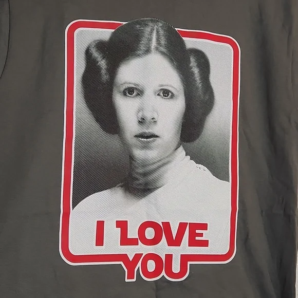 DISNEY Star Wars Princess Lea I Love You Graphic T Shirt Small - Picture 3 of 5